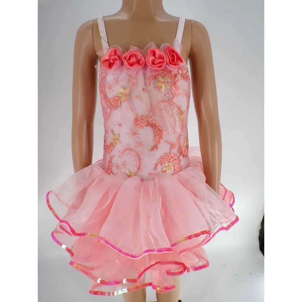 Pre-Owned Dance Costume Curtain Call E2121 Small Child Peach Ballet